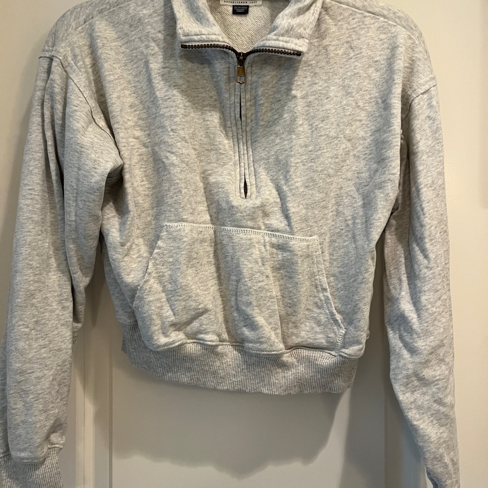 American Eagle Gray Quarter-Zip Pullover